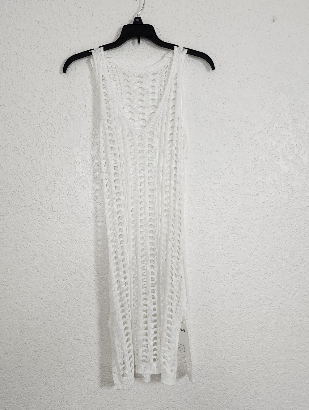NWT Buauty Sleeveless Crochet Knit Dress Size M White Cover-up Festival Boho